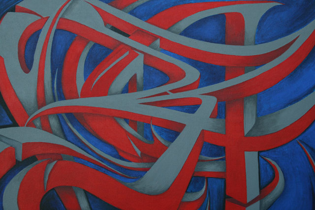 raseone 3d graffiti canvas closeup